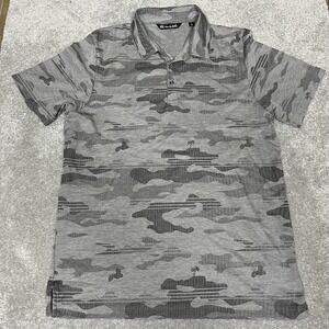 TravisMathew Polo Shirt Mens Large Gray Camo Golf Performance Short Sleeve